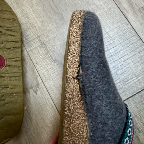 Unisex Haflinger Gray Wool Slip-On Mule Clogs - Picture 6 of 8